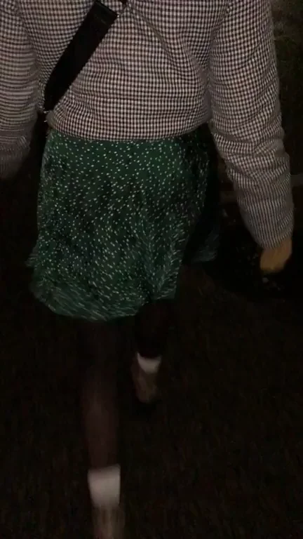 Pulling my skirt up after the bar?