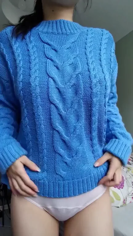 🧶 Chilly Vibes? Woolly Jumper Titty Drop! 🍒💦 [OC]