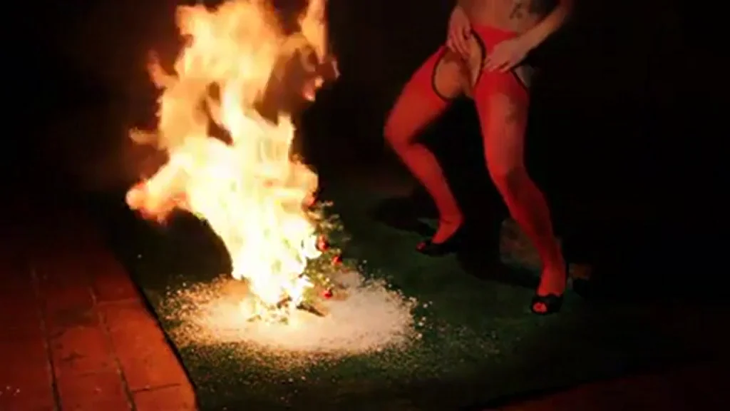 🔥 She Pissed Out Christmas Fire in Red Stockings! 🎄💦