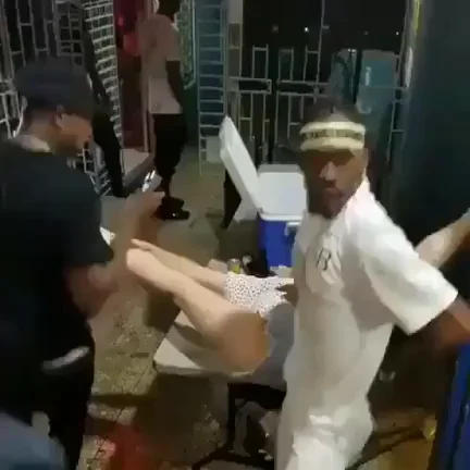She was ready for him! That table on the other hand ..