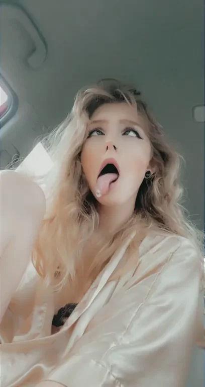 Snuck from Family for Car Slut Ahegao Tongue Tease 😈🚗💦