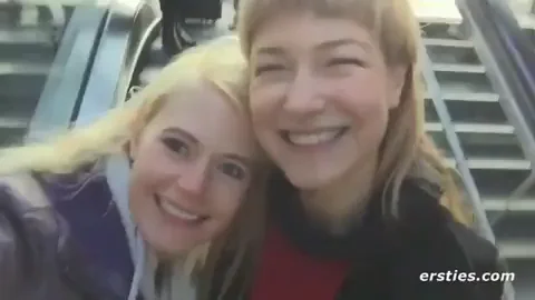 Having fun on a train.