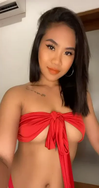 5 Likes & I'll Finger My Tight Pussy in Red Silk Tease 😈💦