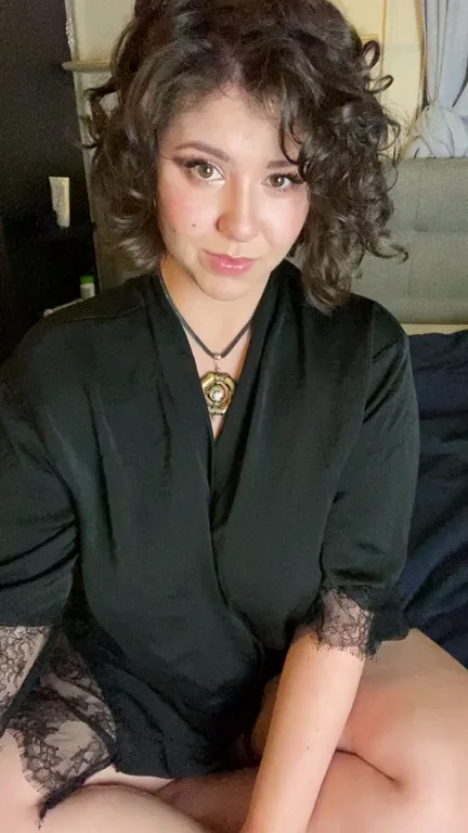 TikTok Slut Flashes Massive Tits in Black Lace Robe