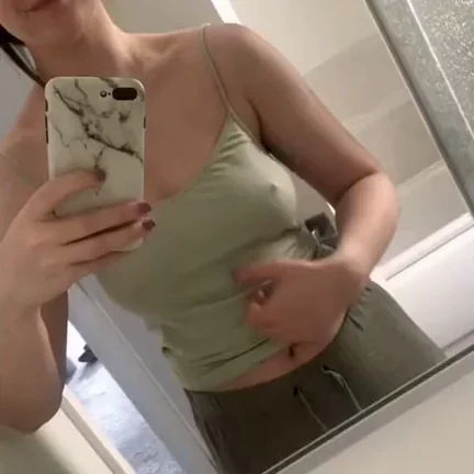 Reverse Titty Drop Tease in Tight Green Top