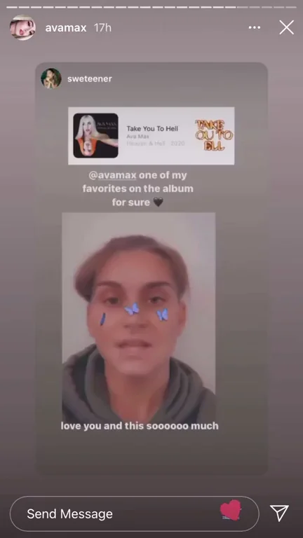 She definitely recorded this from the back on purpose. (Ava Max)