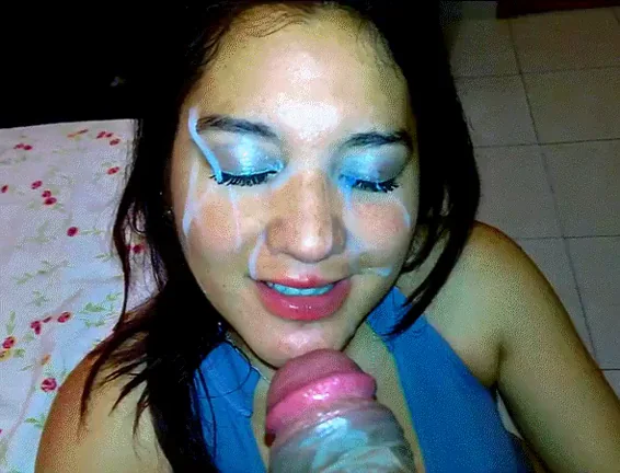 Happly drenched in sperm