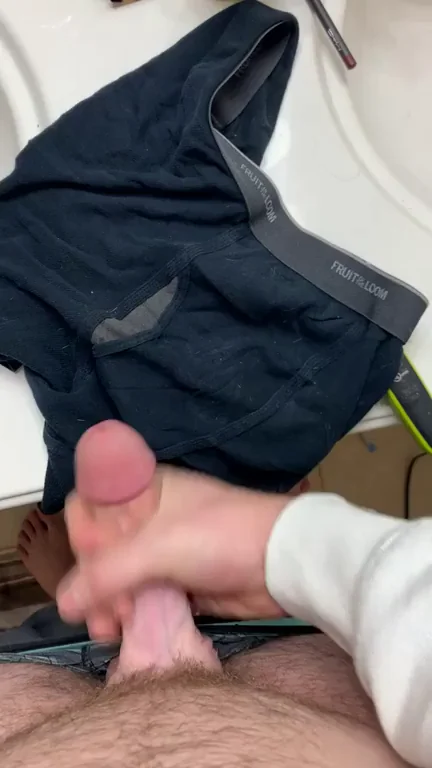 💦 Thick Cock Jerking Massive Cum Blast on Bathroom Floor 🍼