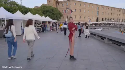 Ellis naked on the boardwalk [GIF]