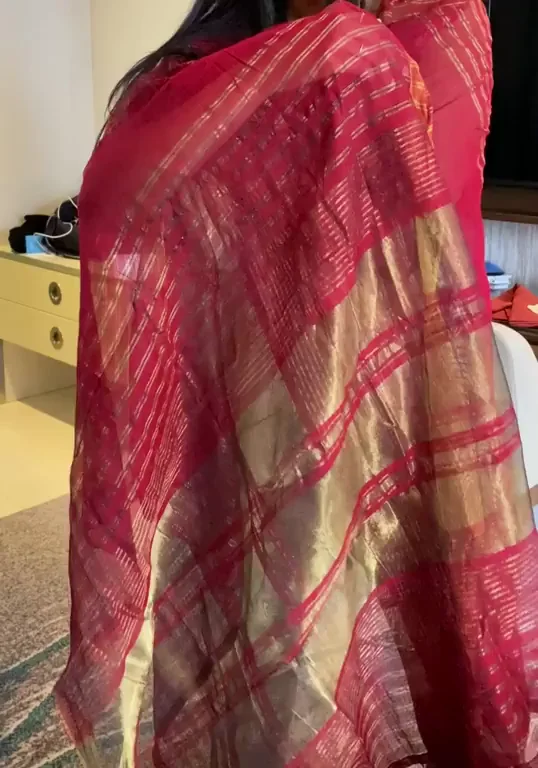 Guilty Indian Babe Teases in Red Saree 😈🇮🇳💋