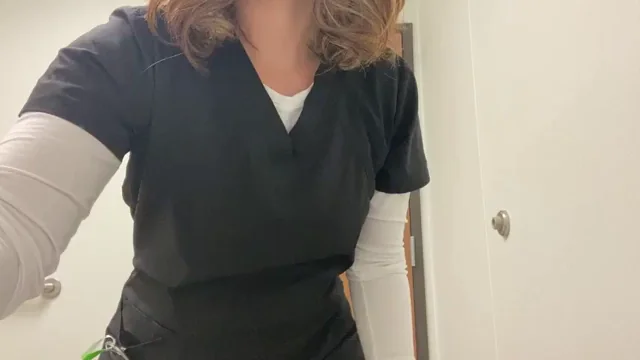 Naughty Nurse Slut Drops Clothes on Bathroom Floor Pt1 😈🩺💦