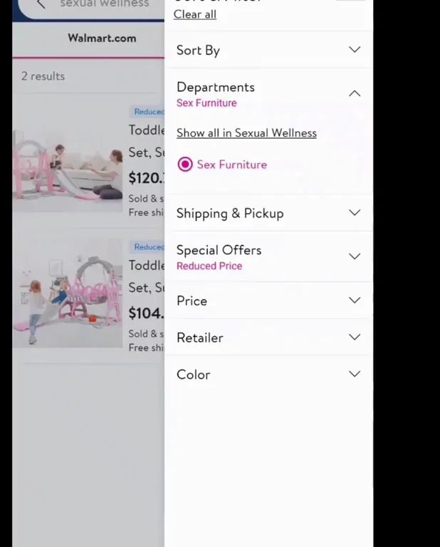 When shopping for sex toys on walmart.