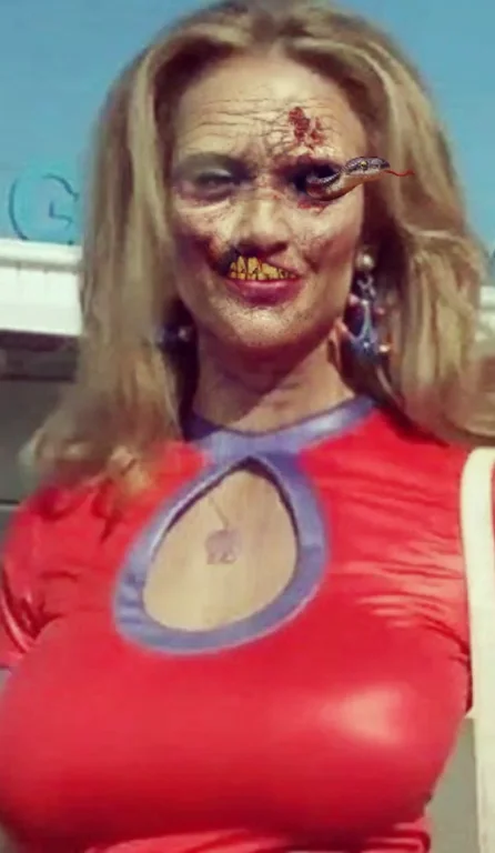 Zombie Kelly Preston devoured by piranha