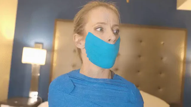 Claire Irons Wrapped Tight in Blue Bondage Hell