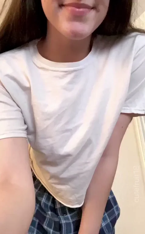 Collegiate Cutie Drops Skirt & Teases Tits 😘🔥
