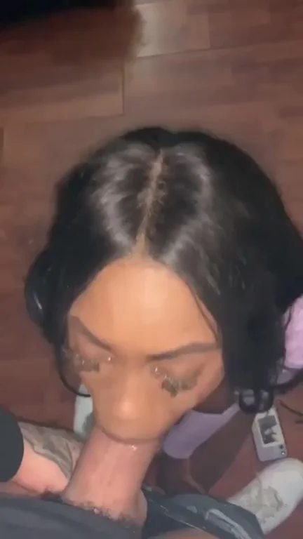 Party Slut Ebony Devours White Cock Like a Thirsty Freak