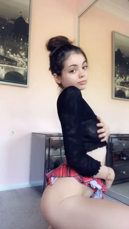 See-Thru Top Tease: Busty Teen Drops Perky Tits in Plaid Skirt Slut-Out