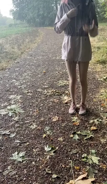 hiking with nothing but my raincoat