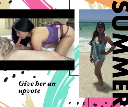 She enjoys dressing up and giving my buddy blowjobs. Even on vacation