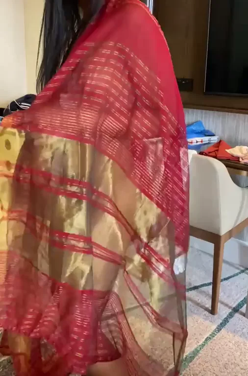 I shouldn't have done this, I feel guilty and naughty doing this in my traditional Indian clothes... ? [f]
