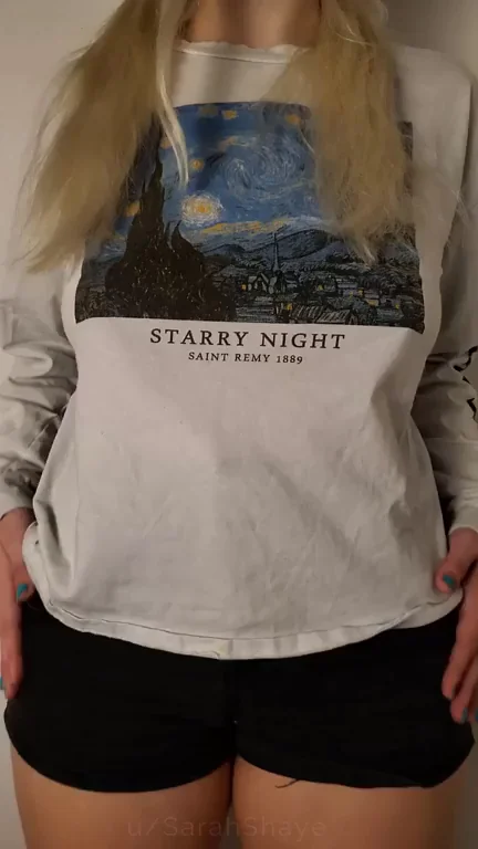 Van Gogh's Starry Titty Drop: Blonde Bombshell Unleashes Perky Perfection