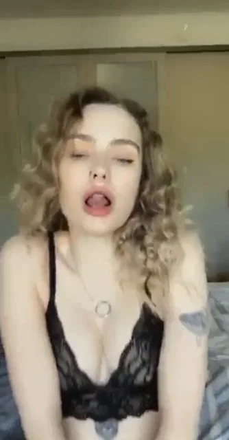 Ukrainian Blonde Cam Slut 24F Teases in Lace Bra 😈💦
