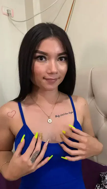 Teasing Tit Bounce in Tight Blue Top