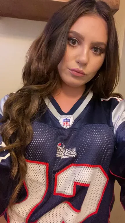 Patriots Jersey Slut Flashes Her Perky Tits