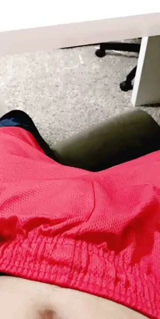 Thick Cock Flops Out from Red Shorts, Begging for a Sloppy Suck [OC]