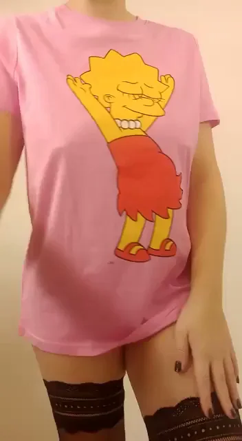 Thick Hottie Jiggles Massive Tits Free from Lisa Simpson Tee