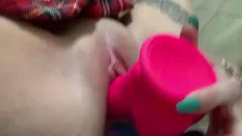 Double stuffed and degrading both of my tight fuckholes