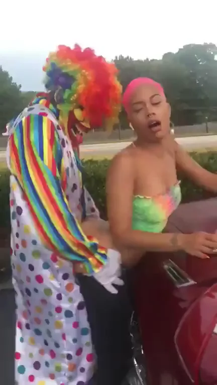 Clown Fucks Hot Pink-Haired Slut Over Red Car Hood 🔥🤡🍑