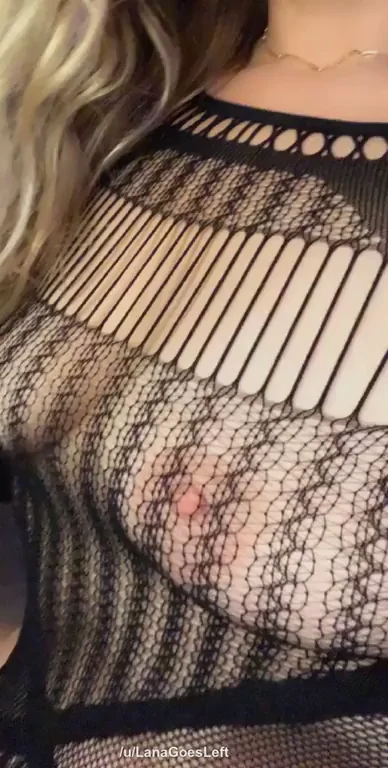 Giving my milf tits a good squeeze in my sheer body suit [OC]