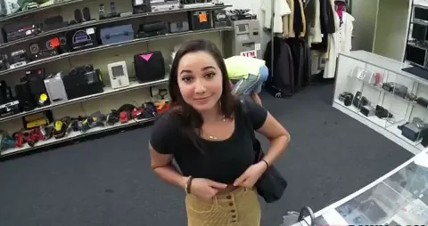Asian Slut's Risky Store Tit Flash Tease