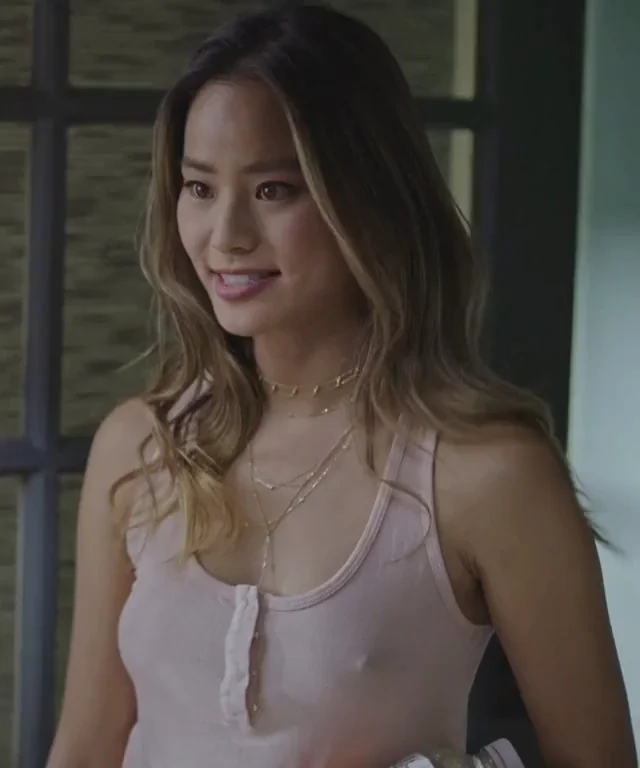 Jamie Chung's Perky Pokies Teasing Through Pink Tankie 😍🔥