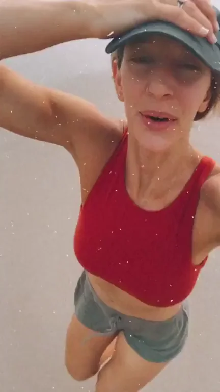 Letting my tits bounce free on my beach run