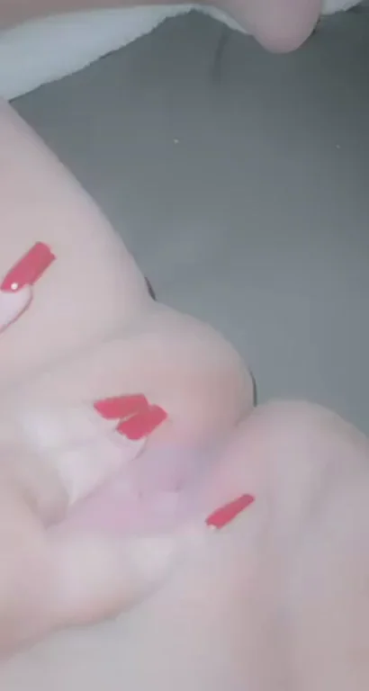 😈 Juicy Pussy Lips Spread Wide with Tanlines & Red Tape Tease 🔥