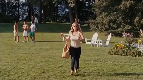 Alice Eve's Slutty Lawn Strut: Big Tits Bouncing in Tight Jeans