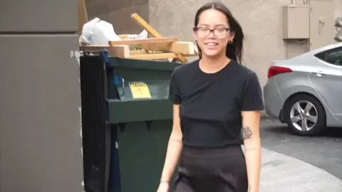 Leashed Neighborhood Asian Cumslut in Public 🐕💦🔥