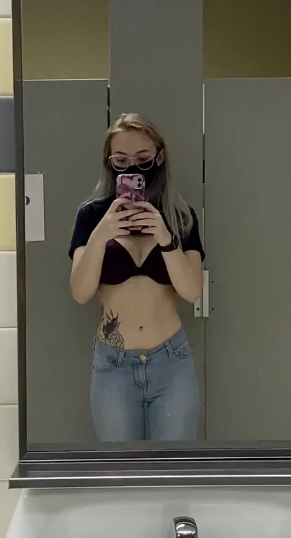 Think anyone would mind if I walked out of my college bathroom like this? [OC]