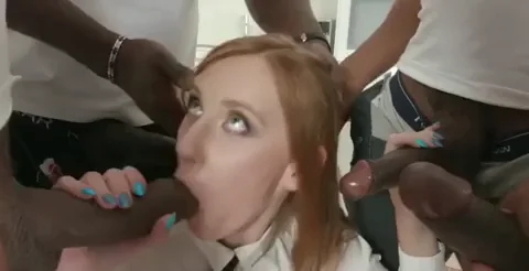Slut ass stretched by huge black cocks