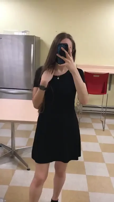 Lunch Break Flash in My Office Kitchen 😈👗 [OC][F]