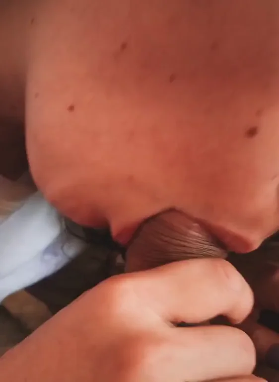 let me clean the tip of your cock with my tongue