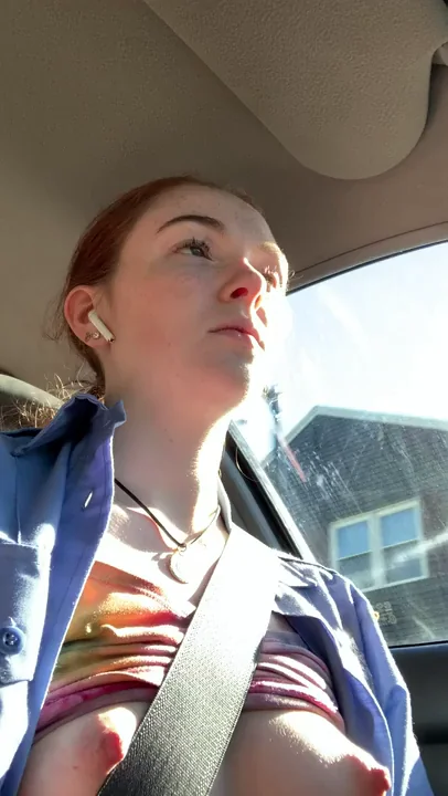 Torpedo Tits Tease in the Car? 😈🍈🚗💦