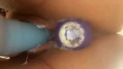 F29 Babe's Asshole Creams Wild with Jeweled Plug In 🍑💎🔥