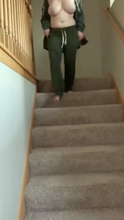Insane Titty Bounce Count on the Stairs (OC)