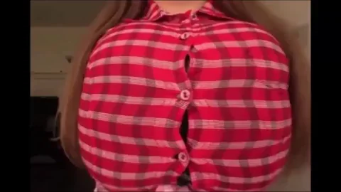 Girl with massive Tits and a fetish for bursting shirts