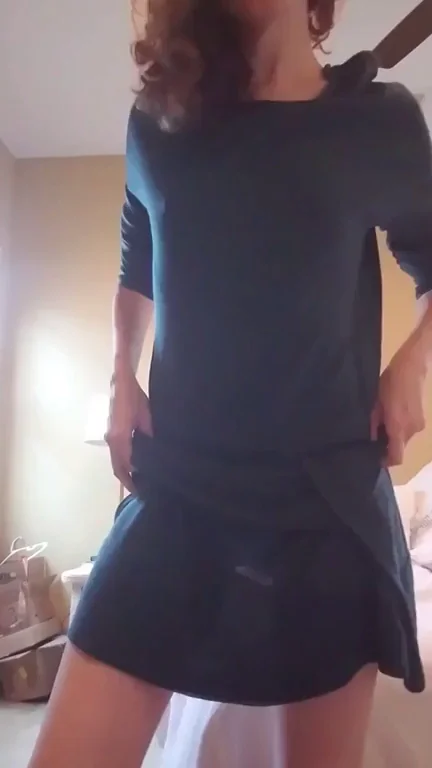Lifting the dress...