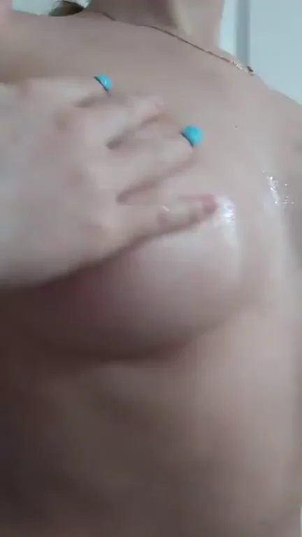 Rubbing oil on my tits, wishing it was a [F]resh load of cum tho