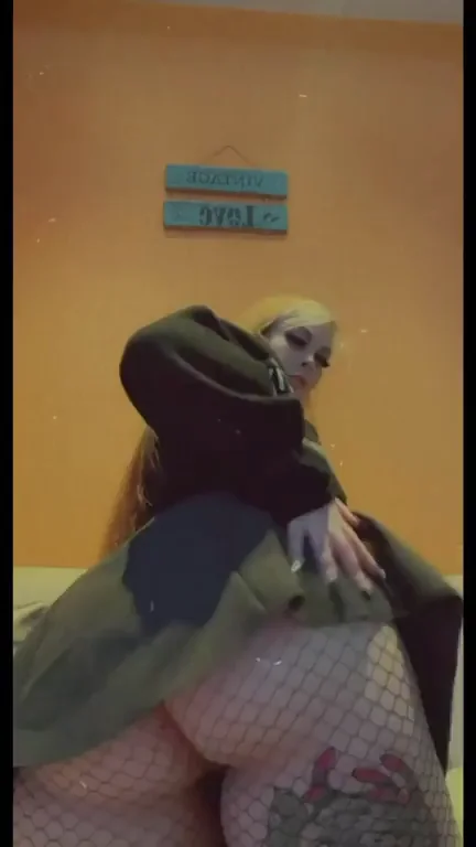 Thick Blonde Latina's Fishnet Ass Tease: Anal Dare?